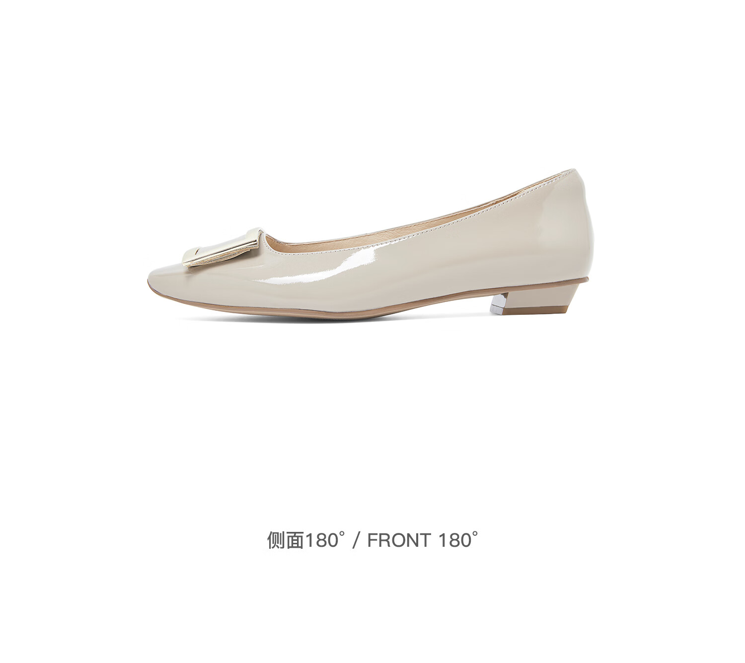 COMELY Square Buckle Low-Cut Flats for Women, Spring And Summer New Style Genuine Leather Versatile Flat Shoes to Match Dresses, Pink Apricot Color, Size 39 17