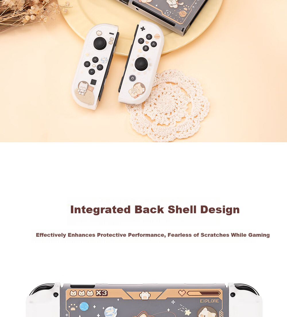 Jixiang Switch Protective Case, Oled Protective Case with Detachable Base, Shockproof And Drop-Resistant Hard Shell Handle Cover, Oled Cat Sickle Sack Protective Case 21