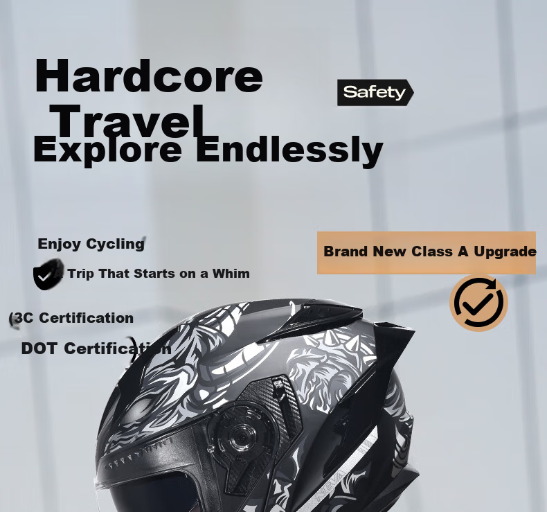 NEVA DOT Certified A1 Class Motorcycle Helmet Flip-up Winter Warm Anti-fog Dual Lens Safety Helmet 1