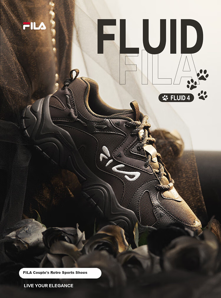 FILA Official Cat Paw Shoes 4th Generation Women's Dad Shoes Retro Casual Sports Shoes 1