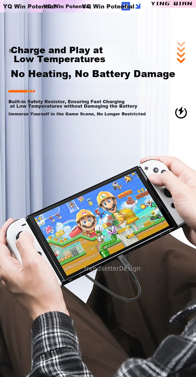 Yingqian, Suitable for Nintendo Switch Pro Controller Type-C Cable, Eight-Port Data Cable, 8BitDo SN30 M30 Pro 2 Charging Cable, 1.5 Meters 5