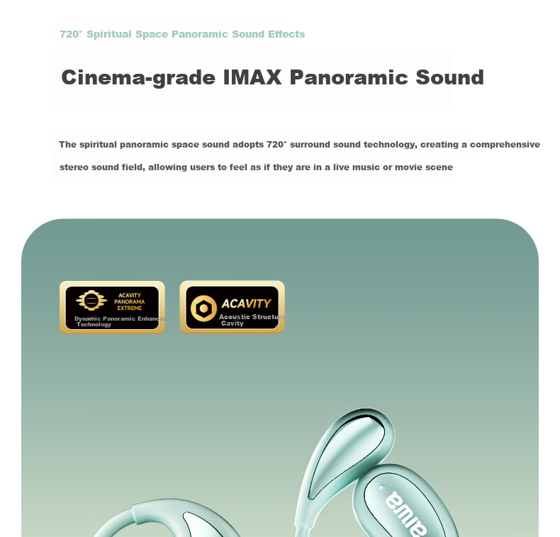 Aiwa Aw35 [Luxury New Experience] Ear-Hook Bluetooth Headphones, Bone Conduction Concept, Open Wireless Sports Headphones, Compatible with Huawei, Xiaomi, Apple, Latest Model 2025, White 6