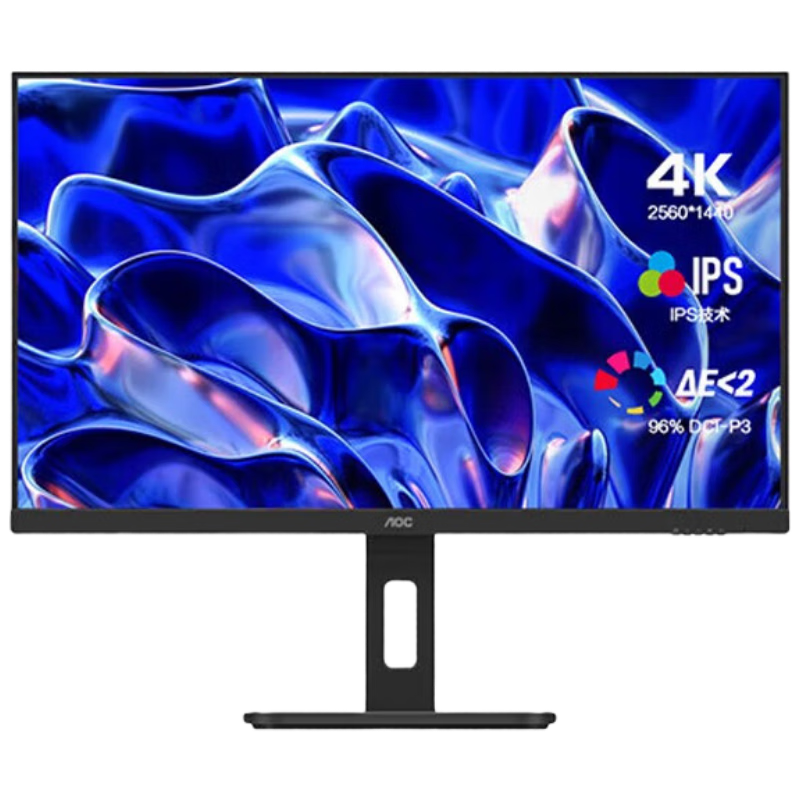 AOC Monitor U27P10, 4K Ultra HD 27-Inch IPS Wide-Angle, Height Adjustable Rotating Low Blue Light Eye-Friendly Flicker-Free, Professional Design for Home Office Computer Display