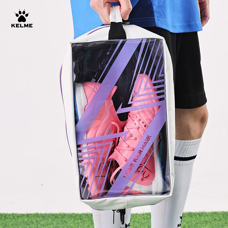 KELME Soccer Training Large Capacity Crossbody Bag, College Student Spacious Football Shoe Equipment Bag, White, One Size Fits All