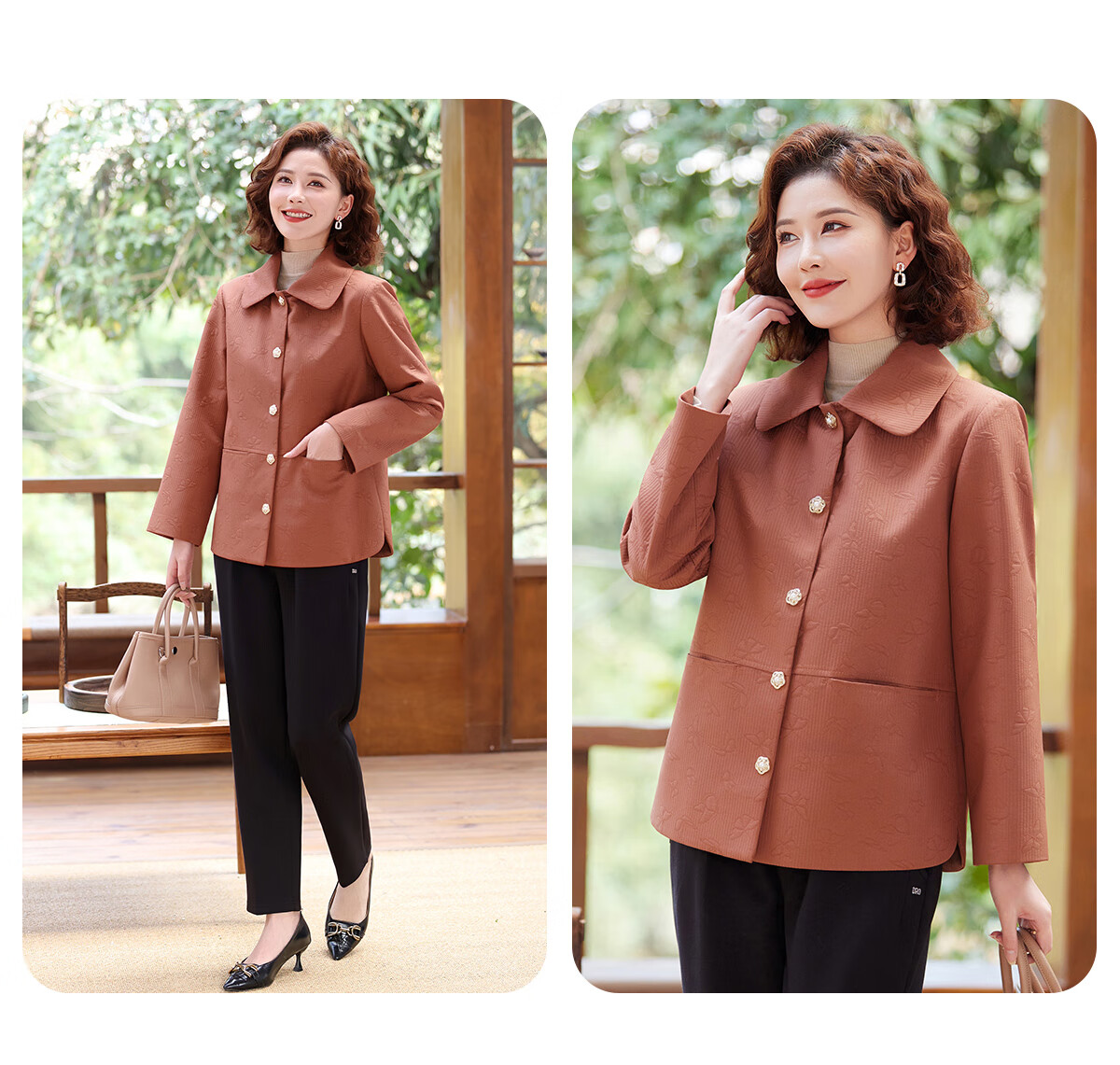 YUZHAOLIN 2025 Spring Middle-aged and Elderly Women's Jacket Coat Mom Clothes Y51D013 11