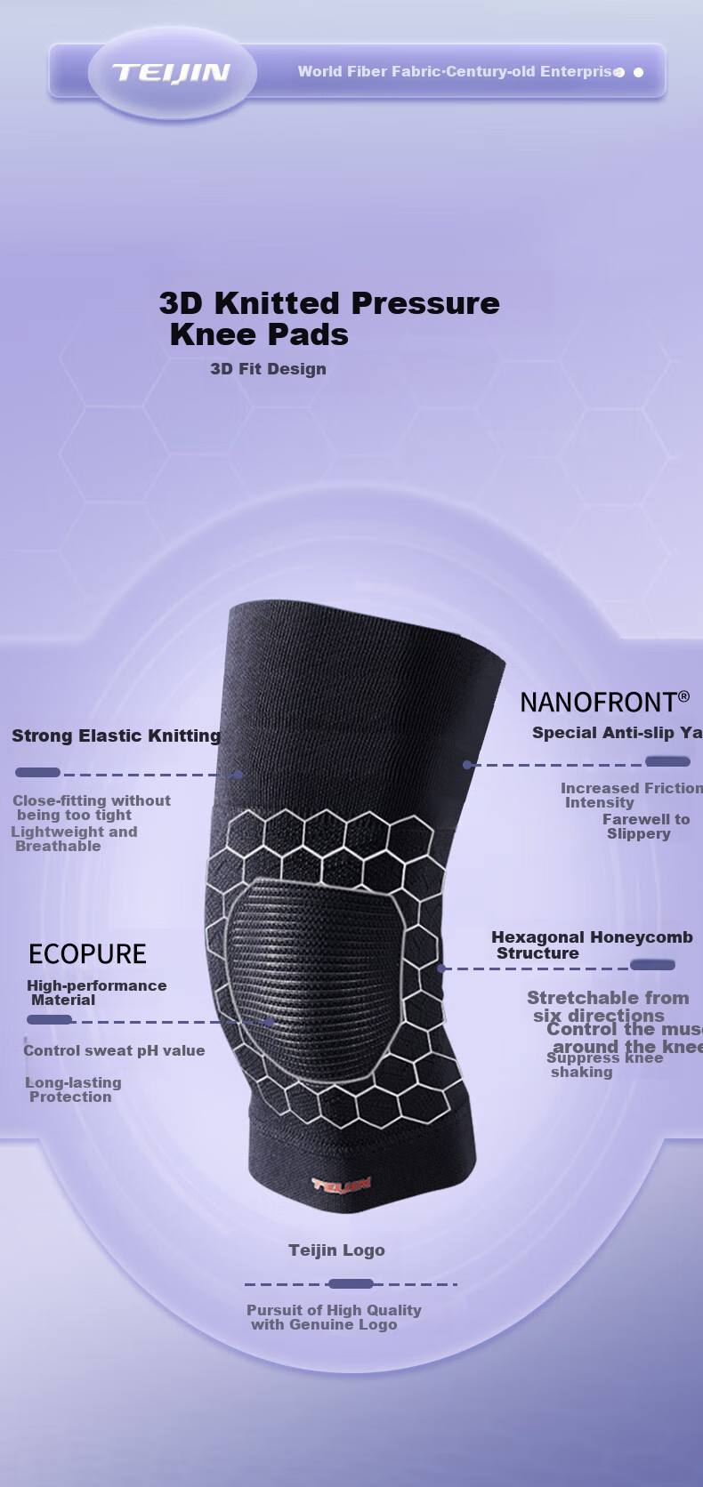 AURBOSHI Japanese Imported Professional Breathable Sports Knee Brace for Meniscus Injury, Basketball, Running, Hiking, Suitable for Men And Wome 2