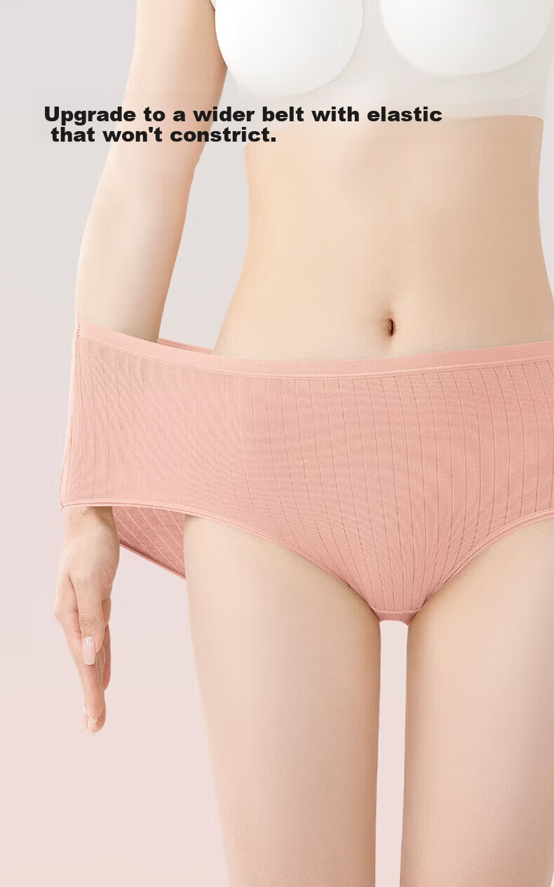 MiiOW Disposable Underwear for Women, High-Waist, Pure Cotton Crotch, Sterilized, Large Size, Postpartum, Maternity, Travel, Business Trip, No-Wash, Daily Disposable 3
