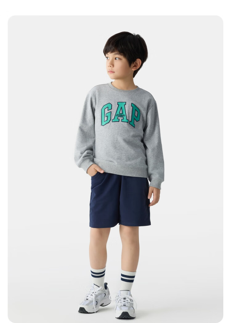 GAP [Same Style for Older And Younger Kids] Boys And Girls Spring Logo Contrast Color Long-Sleeve Sweatshirt 687330 15