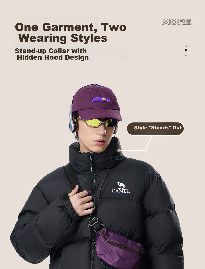 CAMEL Flame Mountain down Jacket 2.0 Wang Junkai Edition [Wang Zhe Kai Armor] Men's Thickened Warm Coat for Winter 18