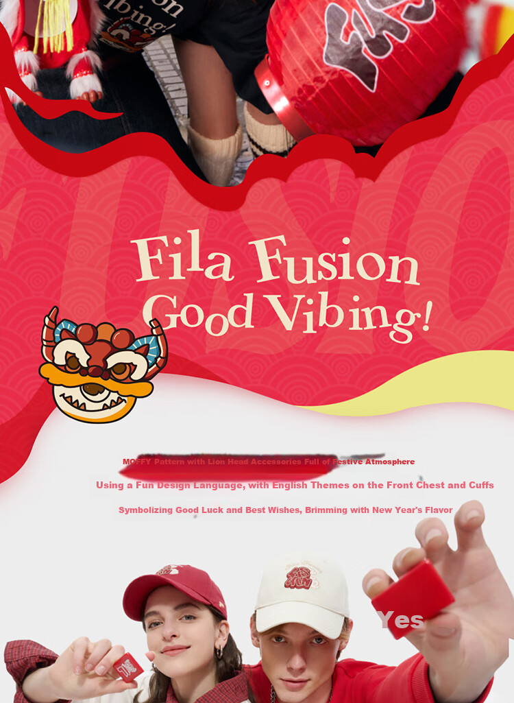 FILA FUSION FILA Trendy Couple's Pullover Hoodie, Autumn And Winter New Year Style, Fashionable Pure Cotton Knitted Top 1