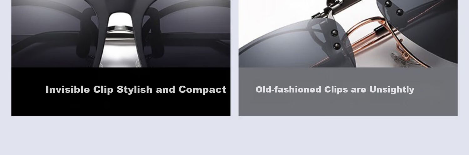 GOGOSOON Myopia Glasses And Sunglasses Clip-On, Ultra-Light Invisible Clip-On Polarized Glasses for Men And Women, Specially Designed for Driving, Men's GM Sunglasses 16