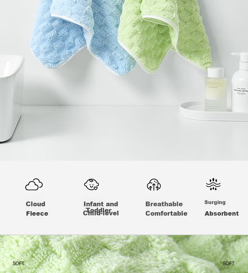 Grace Class A Towels, Children's Towels 3-Pack, Face Washing Home Use Soft Absorbent Adult Children Baby Face Towel 2