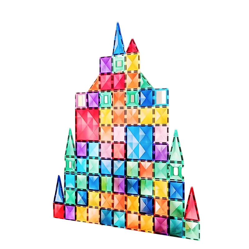 Xingyayoupin Magnetic Tiles, Colored Window Puzzle Toy, Magnetic Building Blocks, Educational Toy for Boys And Girls Aged 3-6, Birthday Gift