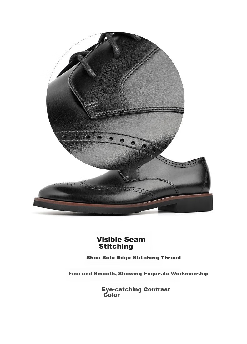 Belle Men's Shoes, Same Style As in Department Stores, Cowhide Leather Shoes, Wedding Shoes for Men, Professional Commute Business Formal Leather Shoes B3217, Brown, Size 39 10