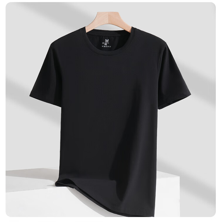 Miiow [Silk Modal Cotton] Men's Slim Fit Short Sleeve T-Shirt Base Layer Spring Summer 2026 Heather Gray XL 10