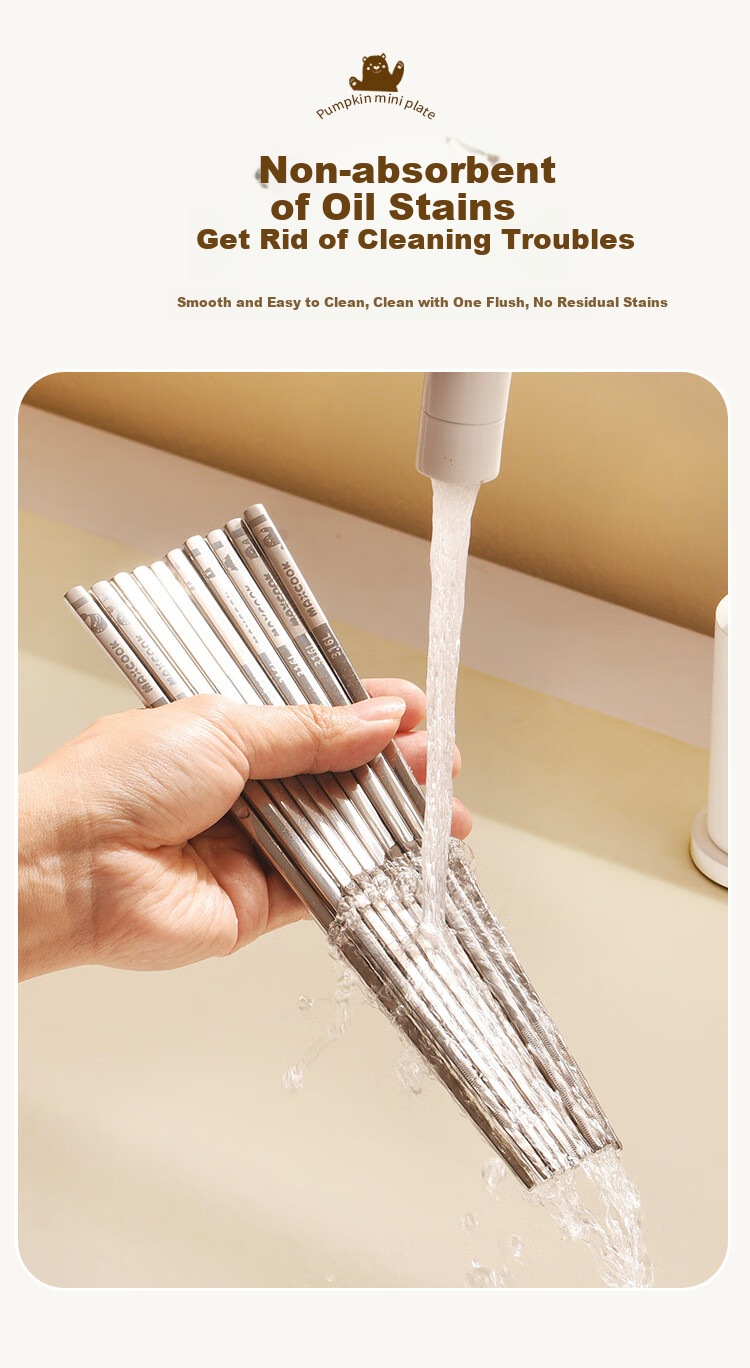 MAXCOOK 316L Stainless Steel Chopsticks, 5 Pairs Cartoon Divided Chopsticks, Color-Coded Chopsticks for Home Creative Tableware Set MCK5905 12