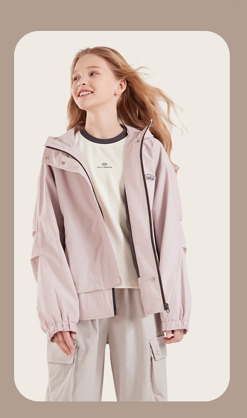 Hello Kitty Girls' Jacket Spring And Autumn Hooded Windbreaker for Older Children Outdoor Sports Outerwear Children's Clothing H013 Iceland Blue 170 8