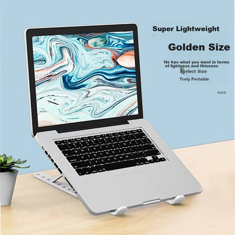 JPLAYER Laptop Stand, Computer Cooling Stand, Foldable Height-Increasing Stand, Portable Adjustable Vertical Laptop Gaming Stand, Suitable for Apple, Lenovo Legion, Huawei, Universal White