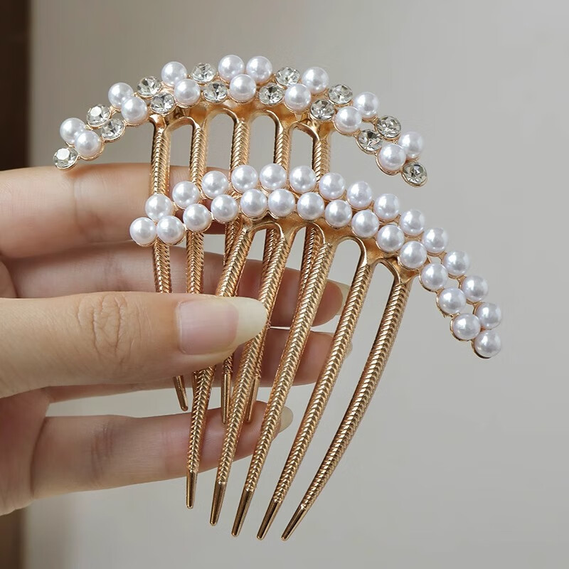 Xiangwan Floral U-Shaped Hairpin Pearl Hair Fork for Women High-End Flower Hair Stick New Chinese Style Bun Hair Comb Mid-Autumn Gift for Women