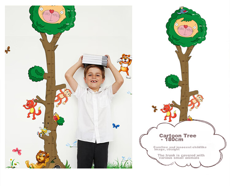 Modouyu Children's Height Chart Sticker, 3D Giraffe Design, Removable Cartoon Growth Chart, Height Measuring Tool for Babies And Childre 8