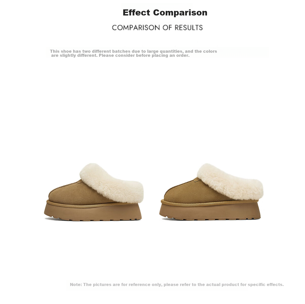 TATA Snow Boots 2025 Winter Thick Sole Plush Warm Low-top Cotton Shoes Women's WDX17DM5 Yellow/White Size 37 6