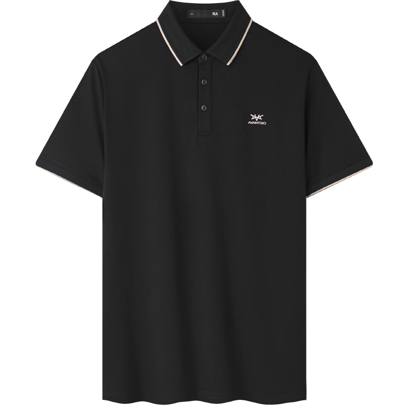 HLA Short-Sleeve Polo Shirt for Men, Light Business Classic Series, Turn-Down Collar, Summer