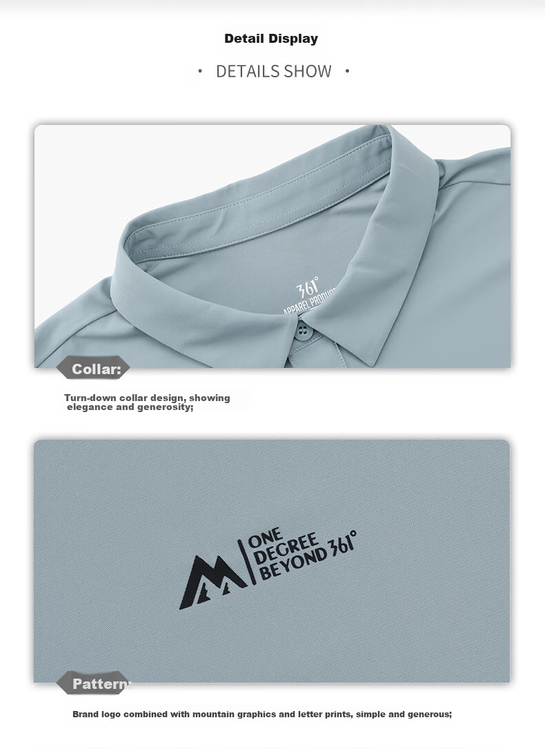 361° Men's Short-Sleeve Polo Shirt for Summer Sun Protection, Loose-Fitting Sports Ice Silk Fitness T-Shirt, Half Sleeve Men's Style 652524103D-8 33
