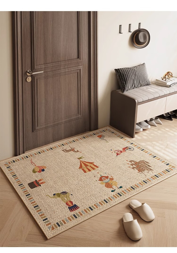 Yinshang Imitation Linen Entrance Door Mat Non-Slip Carpet Premium Indoor Entryway Rug Foot Mat 6