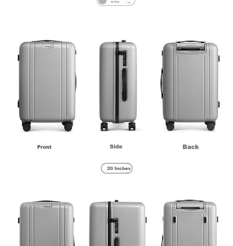 90Fen HOBO Luggage, 24-Inch Fashion Trunk, Large Capacity Silent Travel Suitcase, Crystal Pink 24