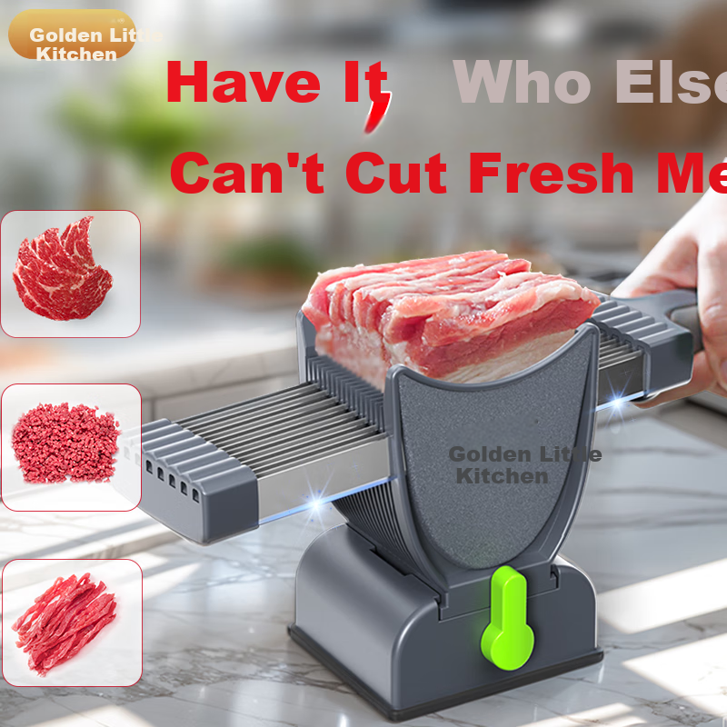 Jin Xiao Chu Multi-functional Meat Cutter for Cutting Meat into Strips, Minced Meat, Diced Meat, Sliced Meat, Household Kitchen Meat Cutter - Red Bean Milk Tea