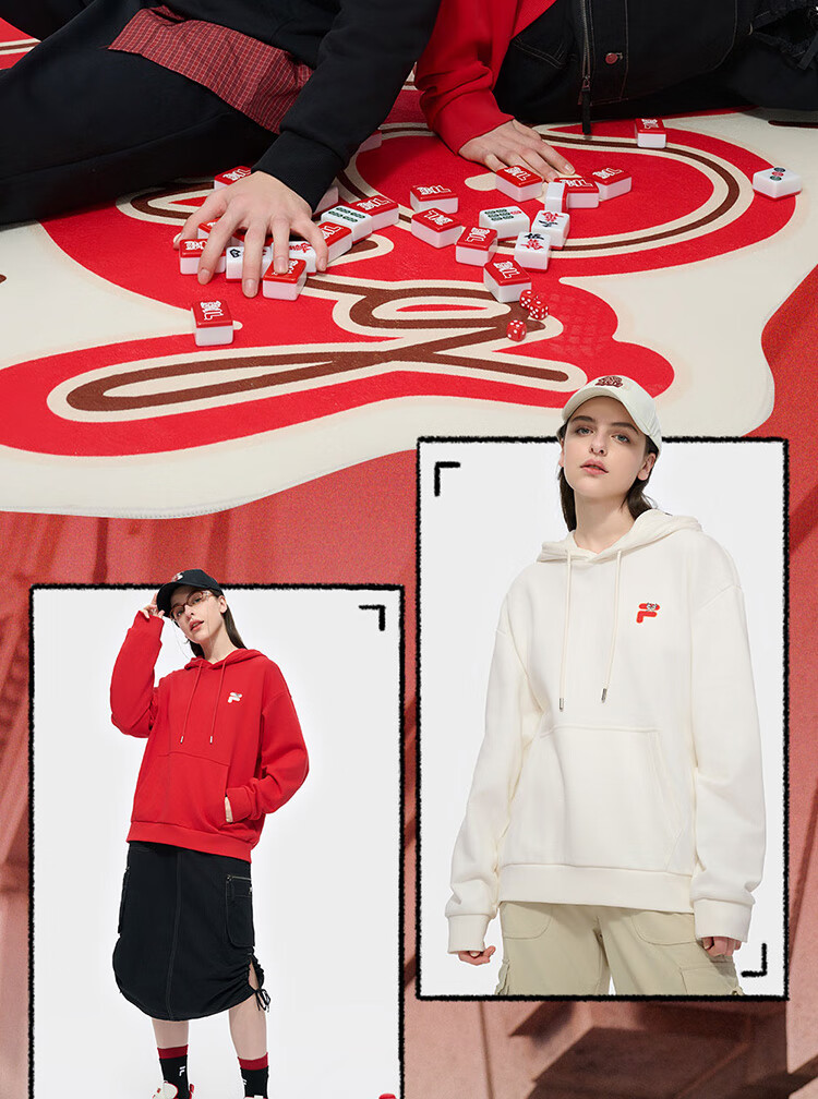FILA FUSION Couple's Hooded Sweatshirt, Spring Fashion Pure Cotton Knitted Top 13