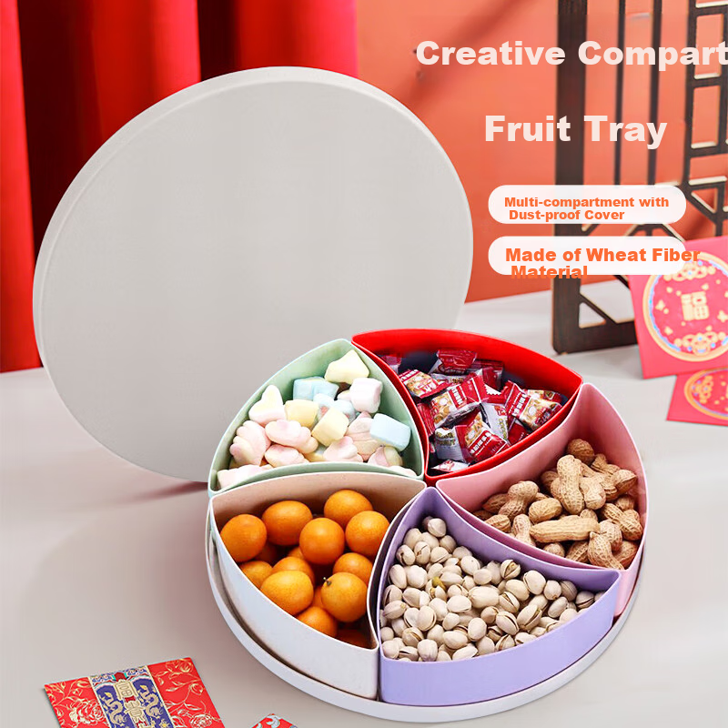 Jinghuisichuang Fruit And Nut Snack Storage Box, Dried Fruit And Nut Tray, Melon Seed Dish, Nuts And Seeds Plate, Stylish Creative Candy Box