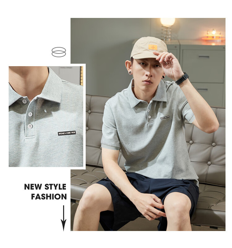 TonLion 2026 New Short Sleeve Polo Shirt Summer Men's Short Sleeve Collar Casual Versatile Top 3