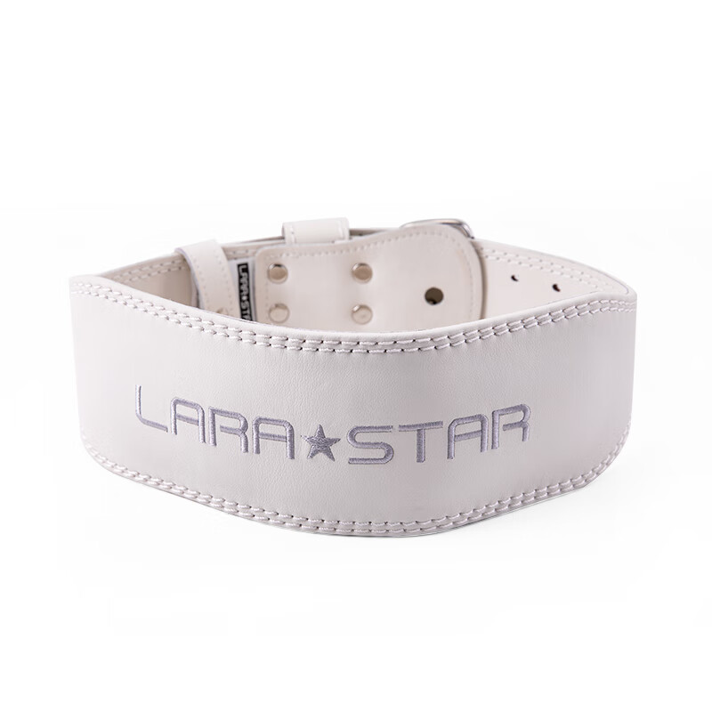Пояс для пауэрлифтинга LARASTAR, кожаный, для женщин, профессиональная поддержка при приседаниях и становой тяге, белый, размер M