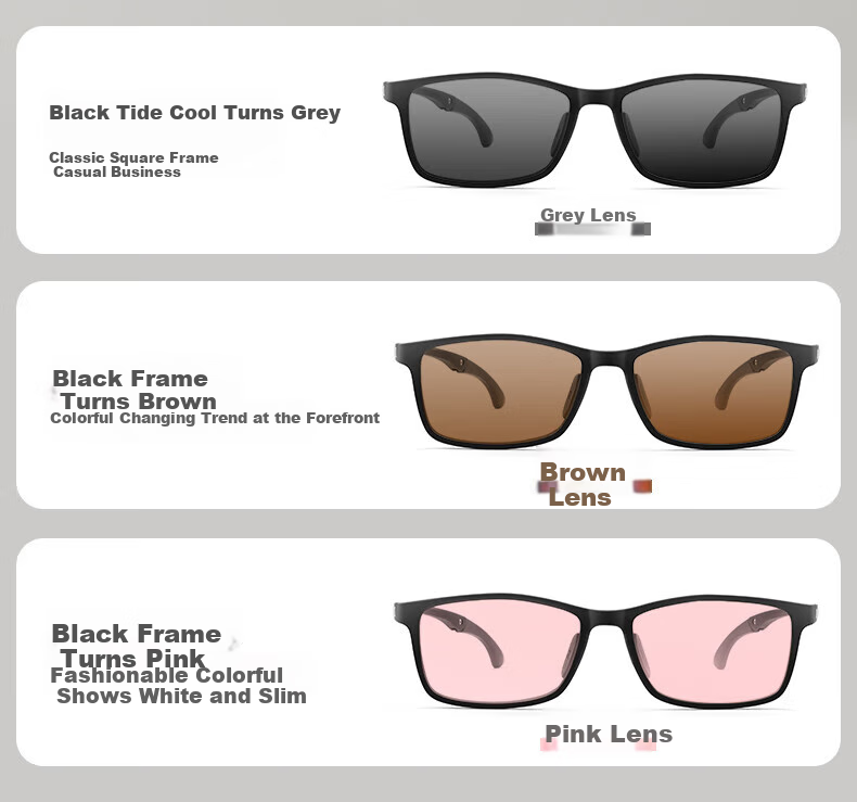 Jingbang Myopia Sports Glasses for Men, Anti-Blue Light Photochromic, Imported Materials EMS Ultra-Light Customizable Eyeglass Frames 60057 6