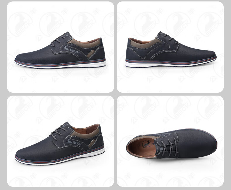 Gongyang Casual Leather Shoes for Men, Spring And Summer Men's Shoes, Business Casual Shoes, Commuter Work Shoes, Blue, Size 41 14