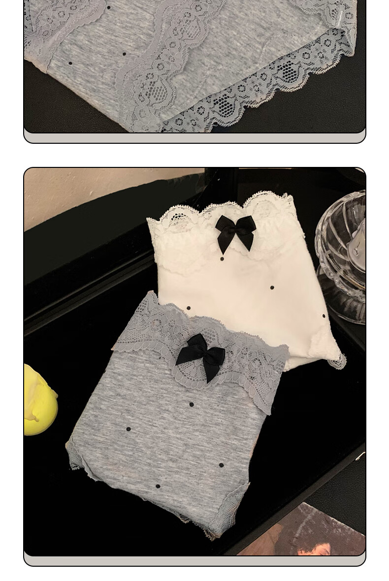 MiiOW Women's Underwear, French Sexy Low-Rise Cotton Pure Desire Style, 2025 New Sweet Lace Design for Ladies 1