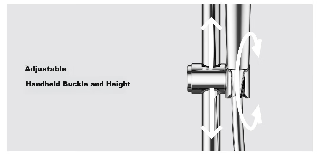 JOMOO Shower Set with Brass Piano Key Design, Descaling, Waist And Back Sprays, Massage Function, Constant Temperature, SPA Shower System 26192-695/1B 51
