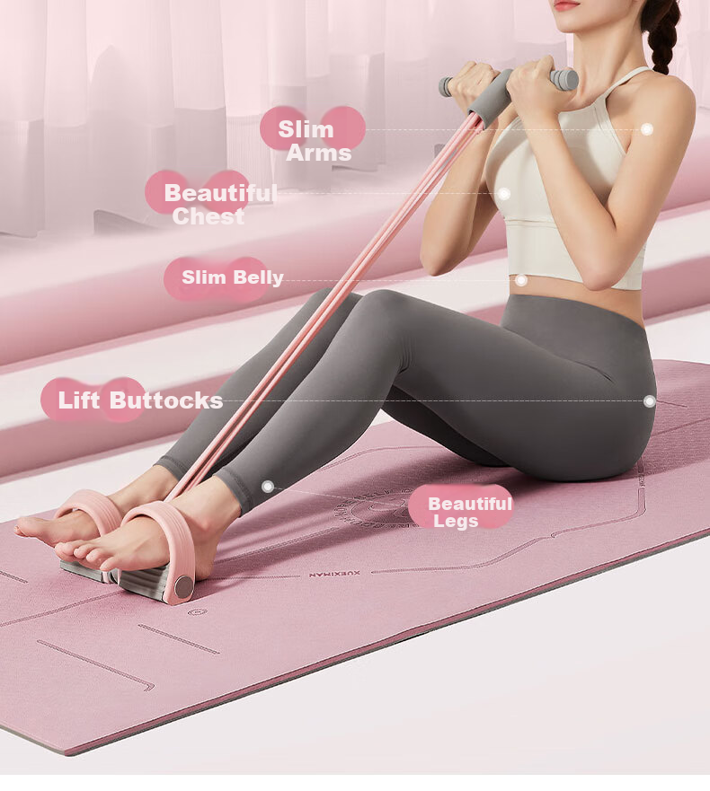 XUEXIMAN Foot Pedal Resistance Band, Back Pulling Device, Women's Yoga Fitness Home Equipment for Leg And Abdominal Exercises 6