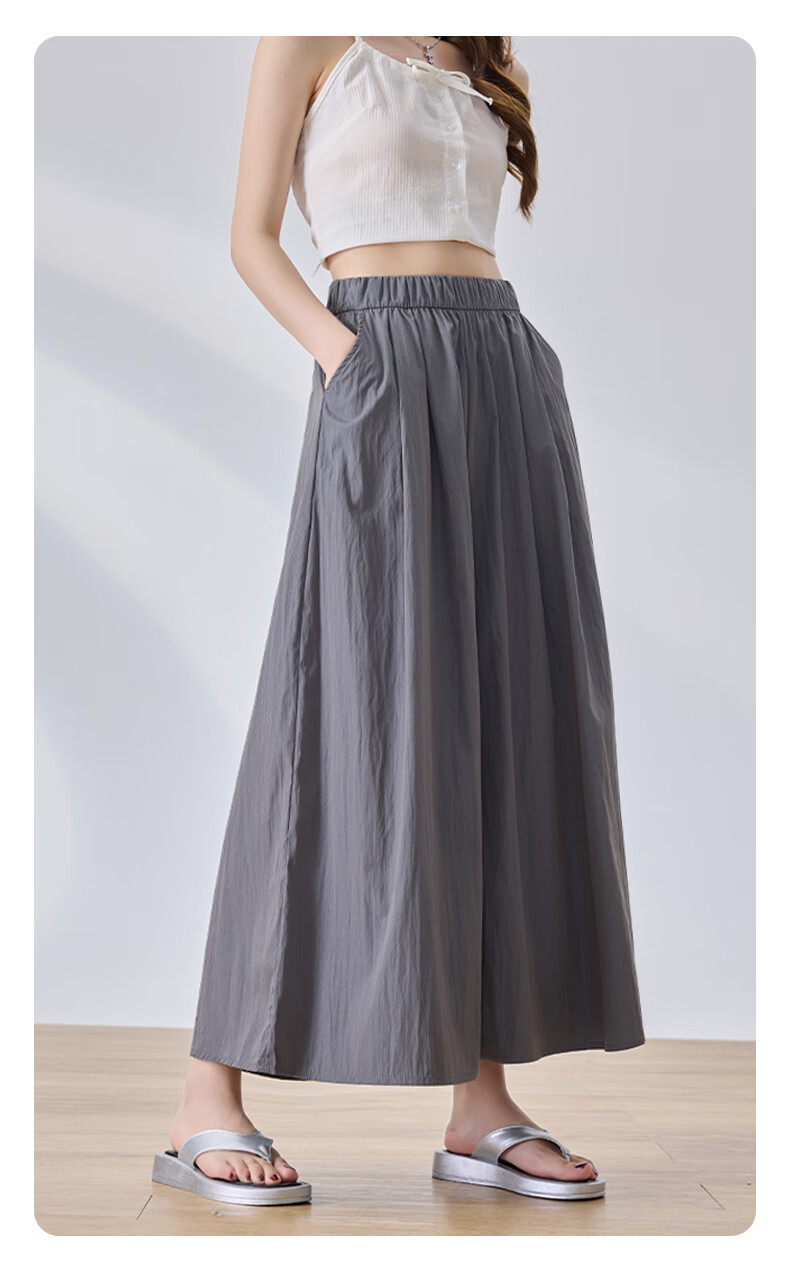 LangSha High-Waisted Yamamoto Skirt Pants for Women, Summer Lightweight Flowy Slimming A-Line Skirt Shorts, Loose Wide-Leg Pants for Petite Figures 11