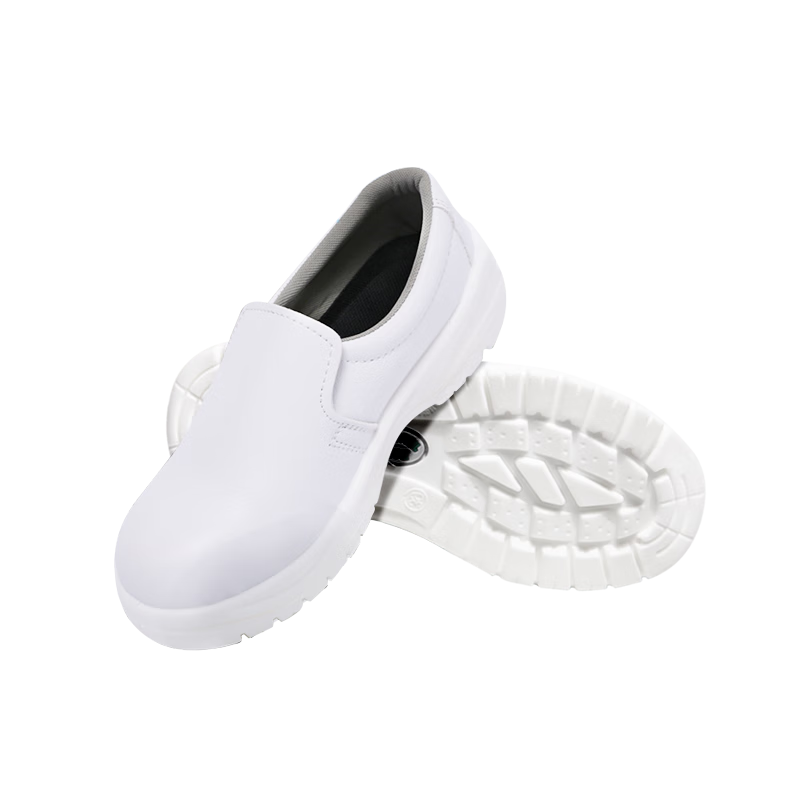 Mulang Anti-Static Safety Shoes Steel Toe Dust-Free Shoes Food Factory Electronic Workshop Professional Non-Slip Work Shoes White Size 40