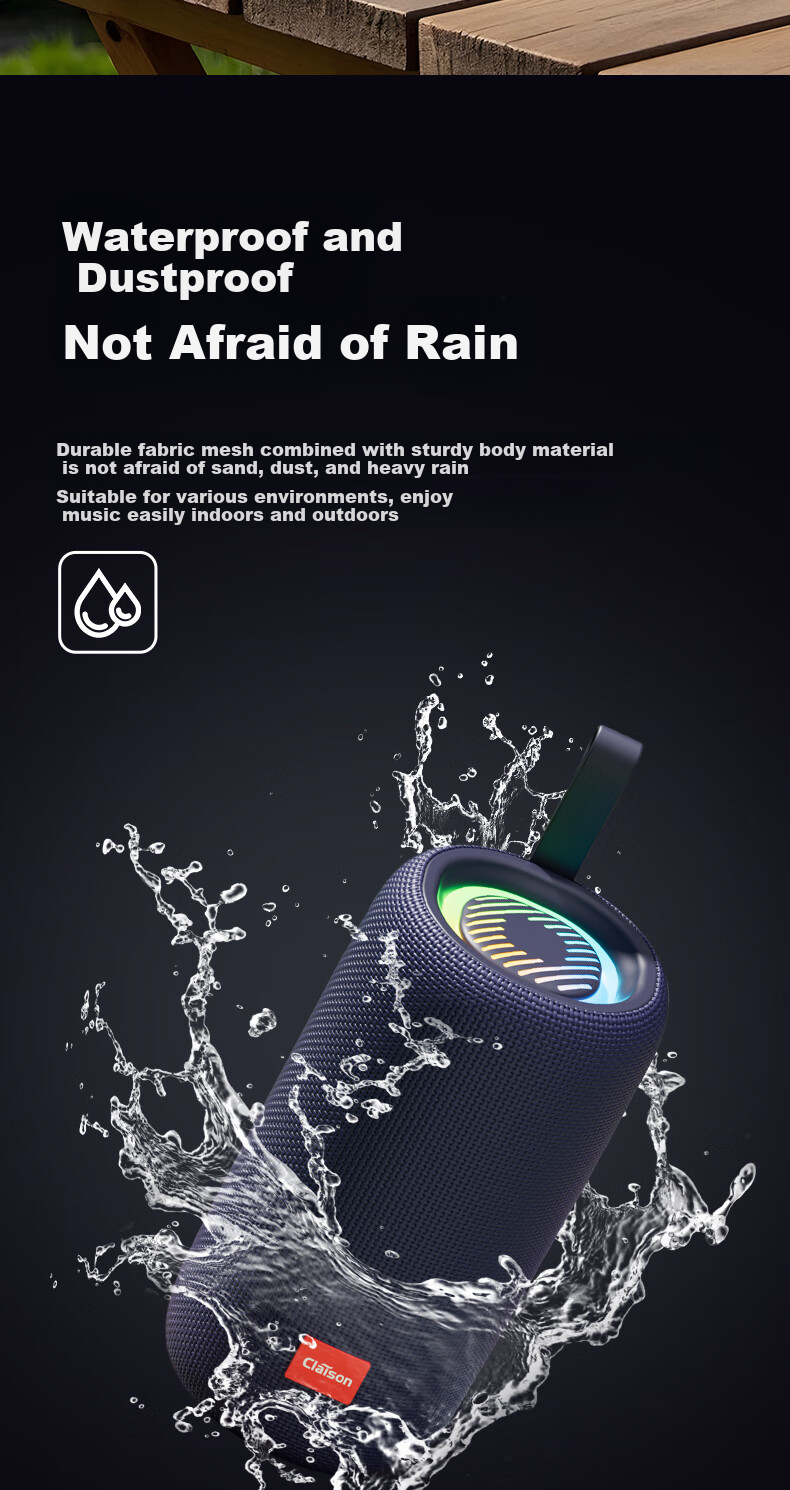 CLAISON T613 2026 New Berlin Sound Portable Bluetooth Speaker AI Tuning Long Battery Life Ambient Lighting IP67 Waterproof Harman-Level Sound 4