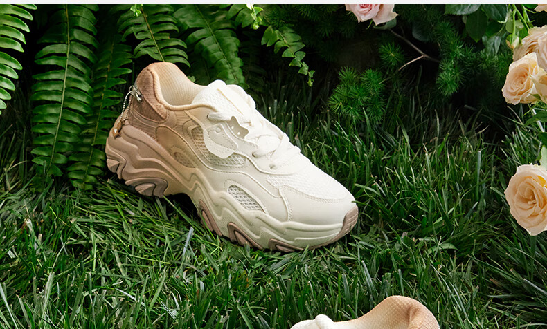 361° Women's Sports Shoes, Kangaroo Shoes, Winter Comfortable Retro Thick-Soled Dad Casual Shoes, 682516767-6 5