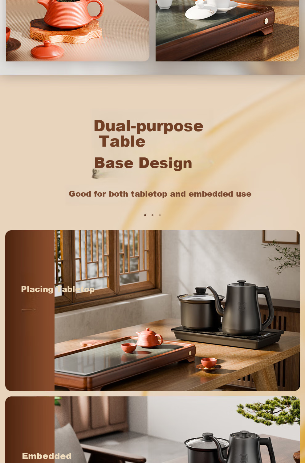 KAMJOVE Electric Automatic Water Boiling Kettle Dual Kettle Constant Temperature Tea Set Tea Table Integrated Brewing Kettle V88A 12