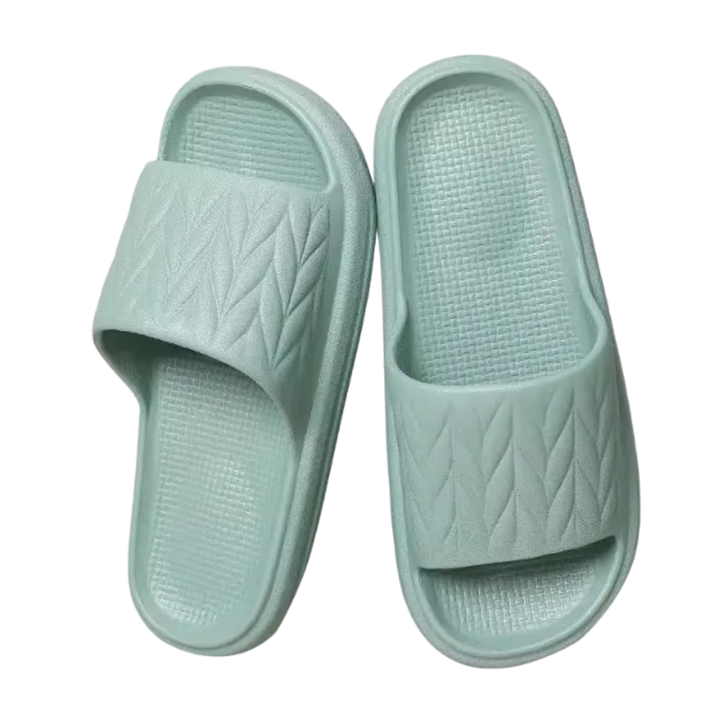 GUOLUOFEI Eva Slippers for Men, Summer Indoor Home Non-Slip Bathroom Shower Squishy Feeling Sandals, Green, Size 38-39