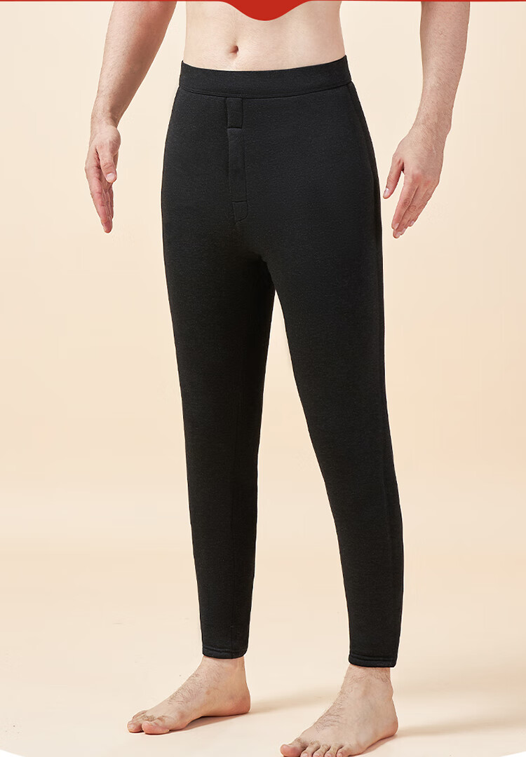LangSha Autumn New Men's Cotton Pants Winter Thickened Fleece Warm Leggings Extra Thick Knee Protection Middle-aged Wool Pants Northeast Style 20