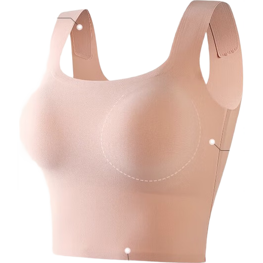 GUJIN Ice Silk Seamless Tank Top for Women with Built-In Bra Pads, Spring Thin New Style for Outer Wear, White XL