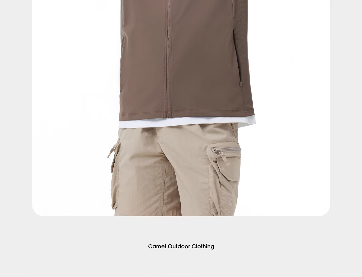 CAMEL Cold White Outdoor Sun Protection Clothing Spring And Summer Men's And Women's Original Yarn Cool-Feeling UPF50 Jacket Sun Protection Garment 55