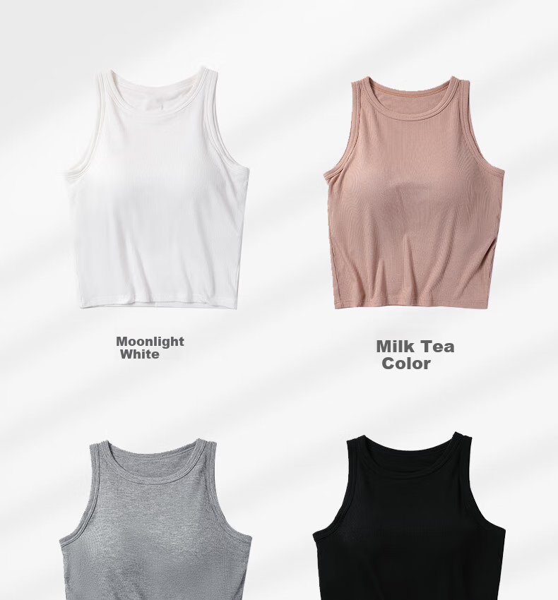 TINGE White Camisole Tank Top for Women, Thin Style with Built-In Bra Pads, Inner Wear Or Outer Wear Top 19