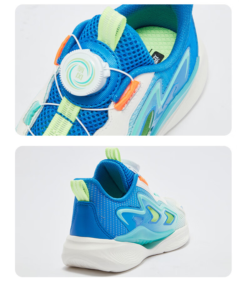 XTEP Kids Shoes Hydrogen Wind 8.0 Boys Toddler Breathable Running Shoes XTEP White/Bay Blue Size 32 8